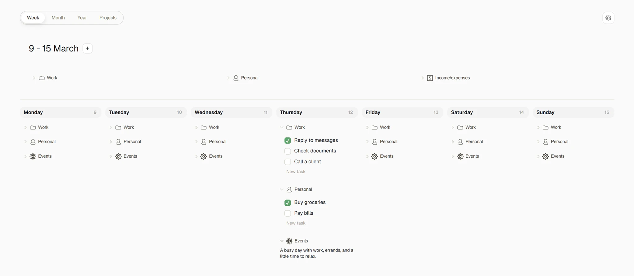 PlannerApp app interface