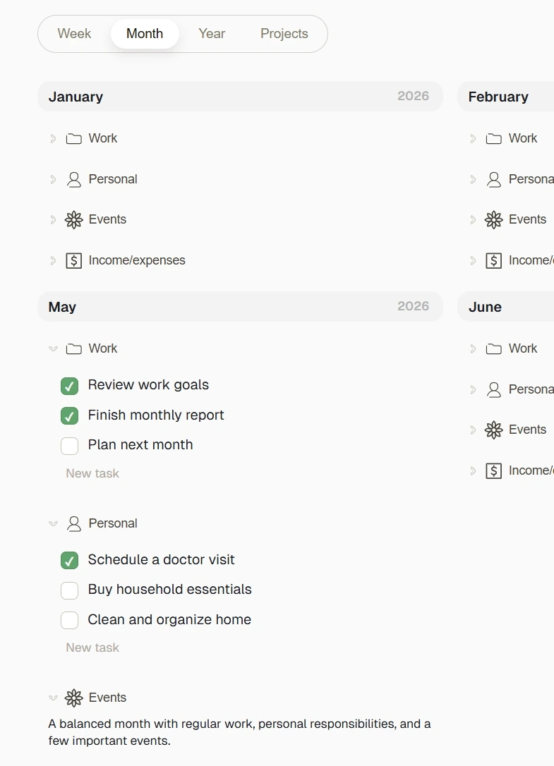 PlannerApp month view