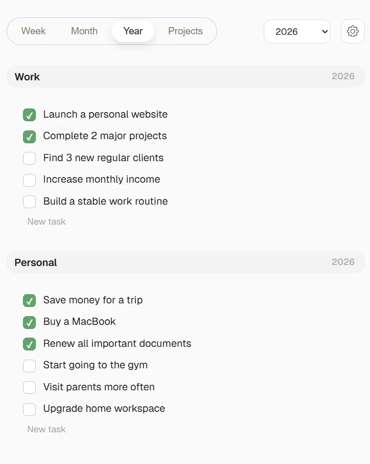 PlannerApp year view